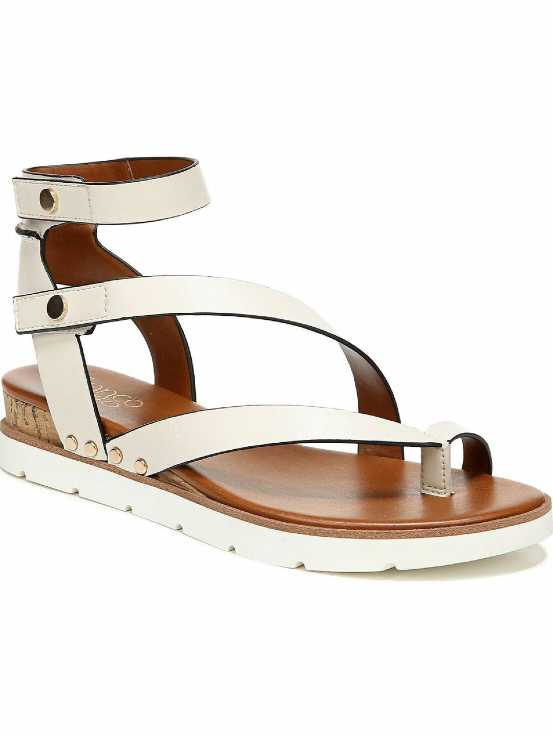 Best deal 👏 Franco Sarto Daven 👩 Womens Faux Leather Ankle Strap Wedge 🩴 Sandals 😍 - Image 5