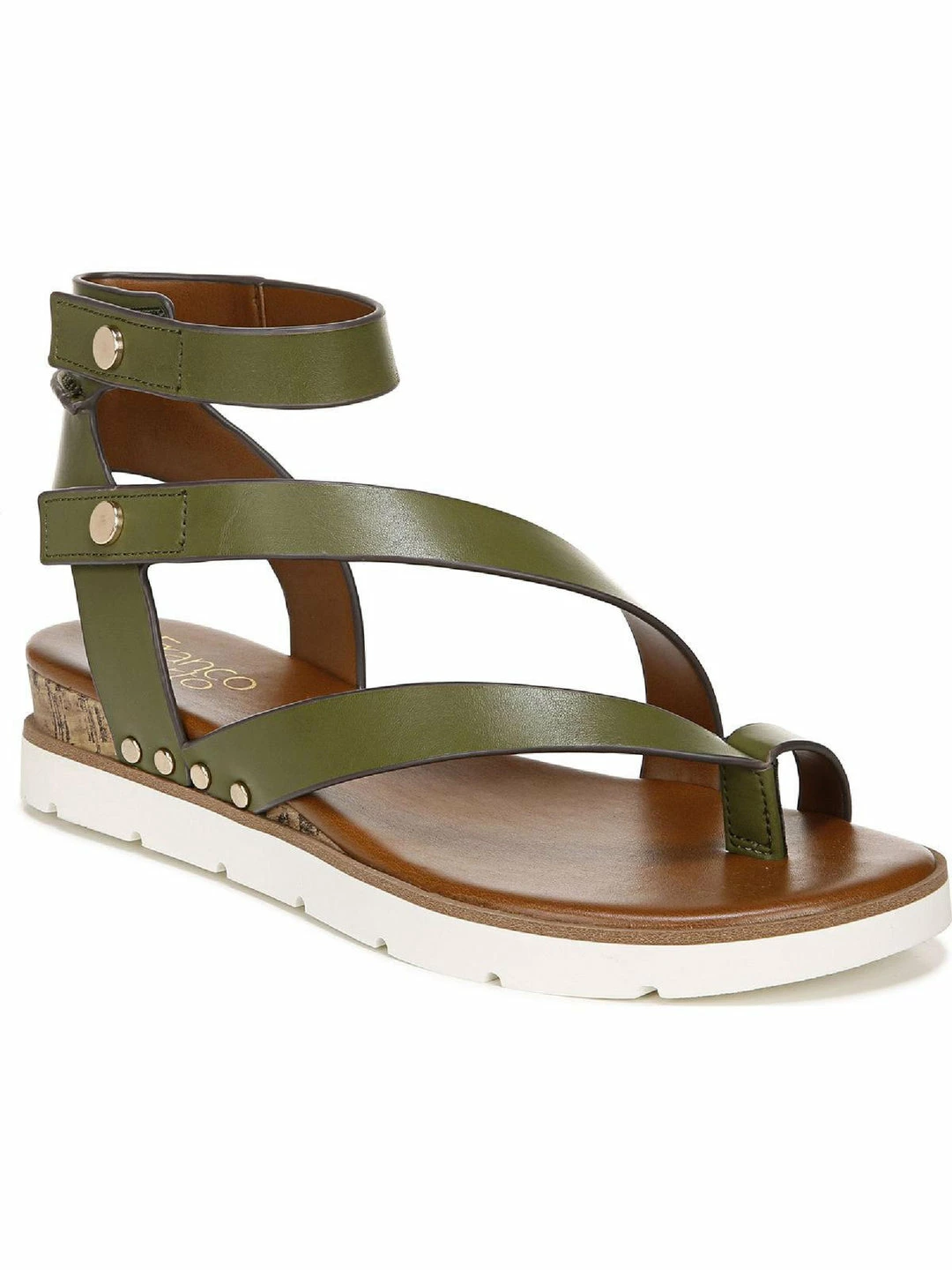 Best deal 👏 Franco Sarto Daven 👩 Womens Faux Leather Ankle Strap Wedge 🩴 Sandals 😍 - Image 7