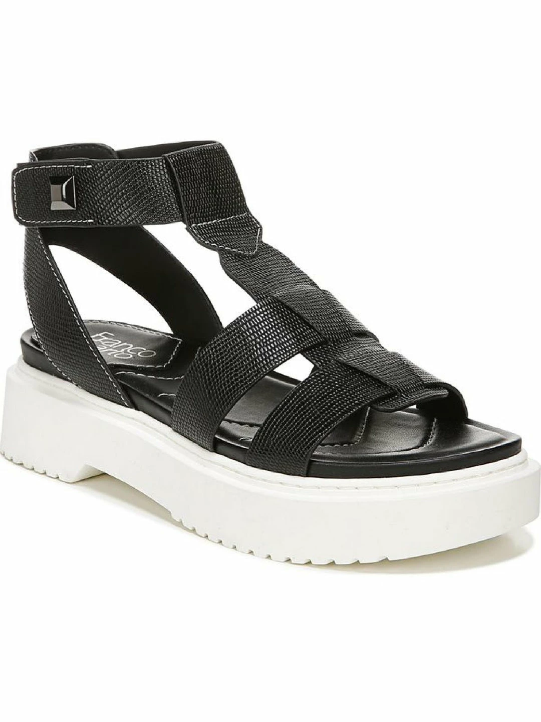 New 🌟 Franco Sarto Wallow 👩 Womens Faux Leather Ankle Strap Gladiator 🩴 Sandals ⭐