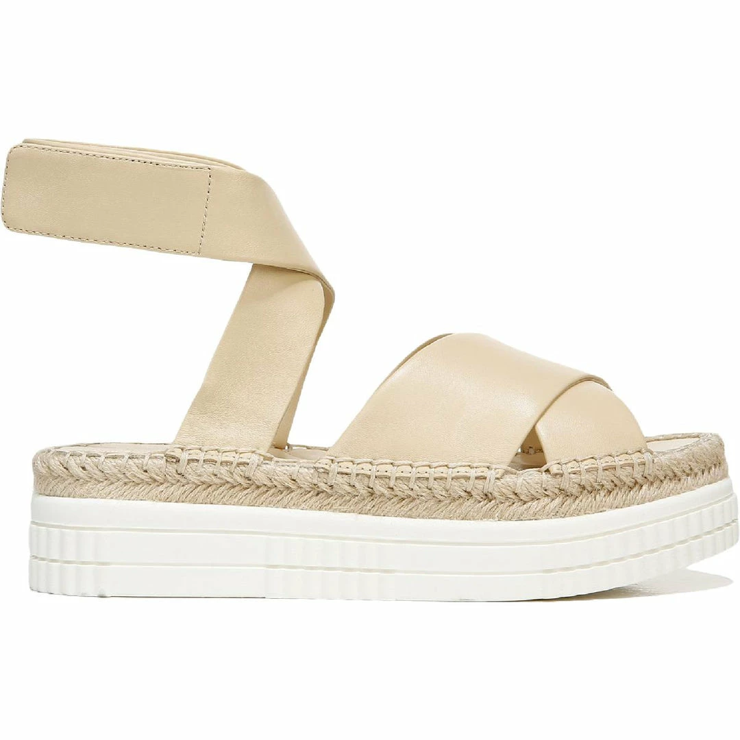 Best Sale 😀 Franco Sarto Brock 👩 Womens Leather Slingback Flatform 🩴 Sandals 👏 - Image 2