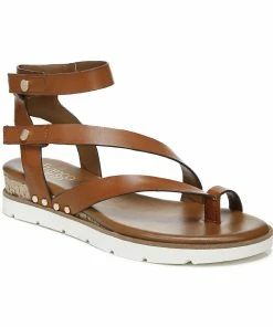 Best deal 👏 Franco Sarto Daven 👩 Womens Faux Leather Ankle Strap Wedge 🩴 Sandals 😍