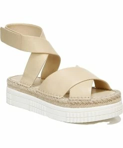 Best Sale 😀 Franco Sarto Brock 👩 Womens Leather Slingback Flatform 🩴 Sandals 👏