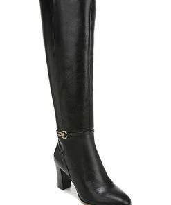 Cheap 🌟 Franco Sarto Palermo 👩 Womens Leather Block Heel Knee-High 🥾 Boots 😀
