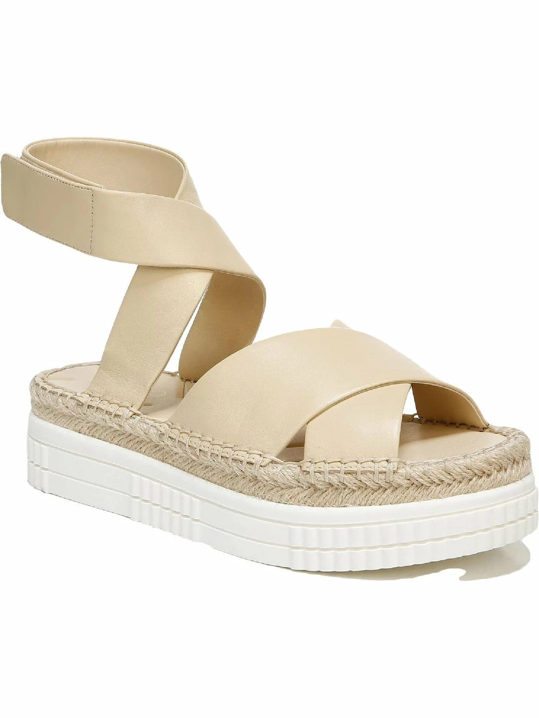 Best Sale 😀 Franco Sarto Brock 👩 Womens Leather Slingback Flatform 🩴 Sandals 👏 - Image 6