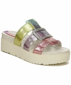 Hot Sale 🔔 Franco Sarto Patricia 👩 Womens Metallic Strappy Flatform 🩴 Sandals 😍