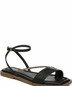 Best Sale 😉 Franco Sarto Mela 👩 Womens Faux Leather Ankle Strap Thong 🩴 Sandals 💯