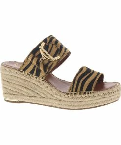 Promo ๐คฉ Franco Sarto Charlie 2 ๐ฉ Womens Embellished Animal Print Wedge ๐ฉด Sandals ๐ฏ