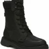 Best Pirce 😀 Franco Sarto React 👩 Womens Water Resistant Zipper Combat & Lace-up 🥾 Boots 🎉