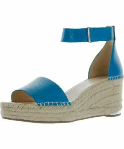 Best Sale 💯 Franco Sarto Clemens 4 👩 Womens Faux Leather Ankle Strap Espadrilles ⌛