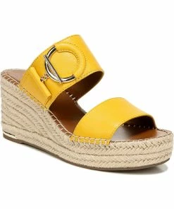 Cheapest ⭐ Franco Sarto Charlie 👩 Womens Leather Slip On Wedge 🩴 Sandals 👏