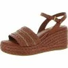 Cheap ⭐ Franco Sarto Peachy 👩 Womens Raffia Faux Leather Wedge 🩴 Sandals 🔥