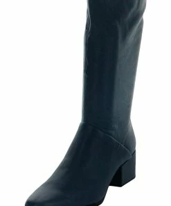 Discount 🌟 Franco Sarto Jaxine 👩 Womens Leather Block Heel Mid-Calf 🥾 Boots 🌟